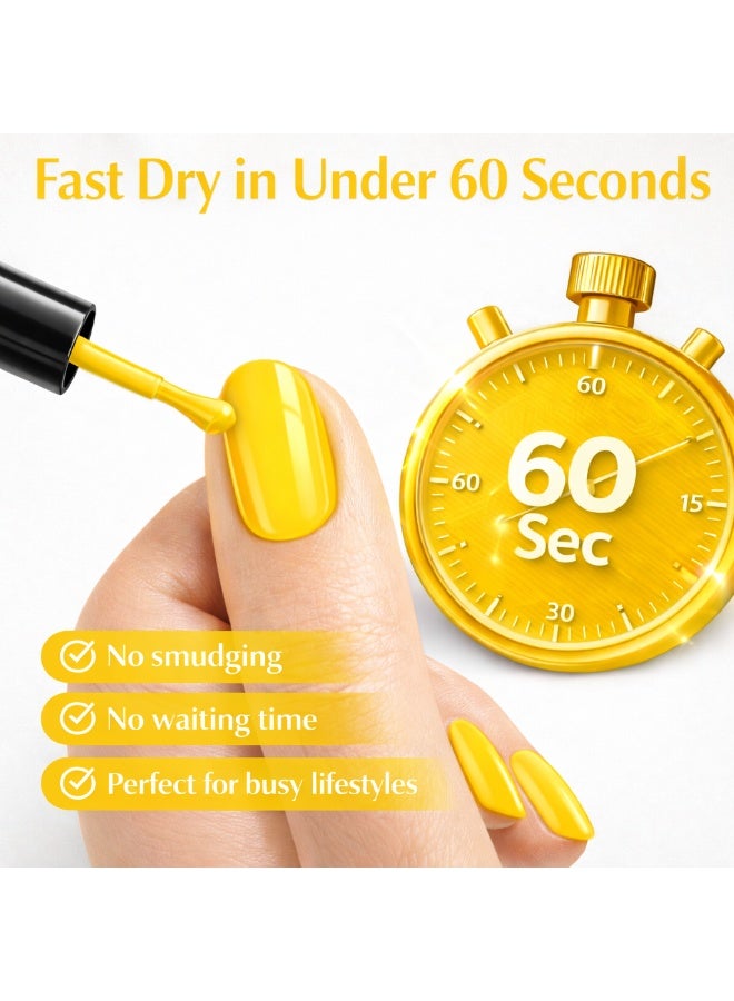 Brunson Classic Nail Polish 18ml Fast Dry Nail Lacquer Nail Harderner Normal Polish Glossy Gel Effect Quick Air Dry Long-Lasting Natural Nail Enamel Salon Quality Manicure Pedicure Regular Polish - Image 4